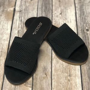 Soda Black Maddy Sandal